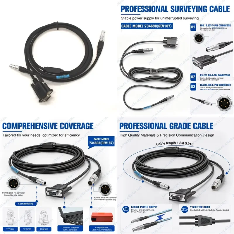 brand-for-stable-connection-leic-gev187-734698-y-type-data-cable-18m-for-tps1200-total-station-geb70-geb171-external