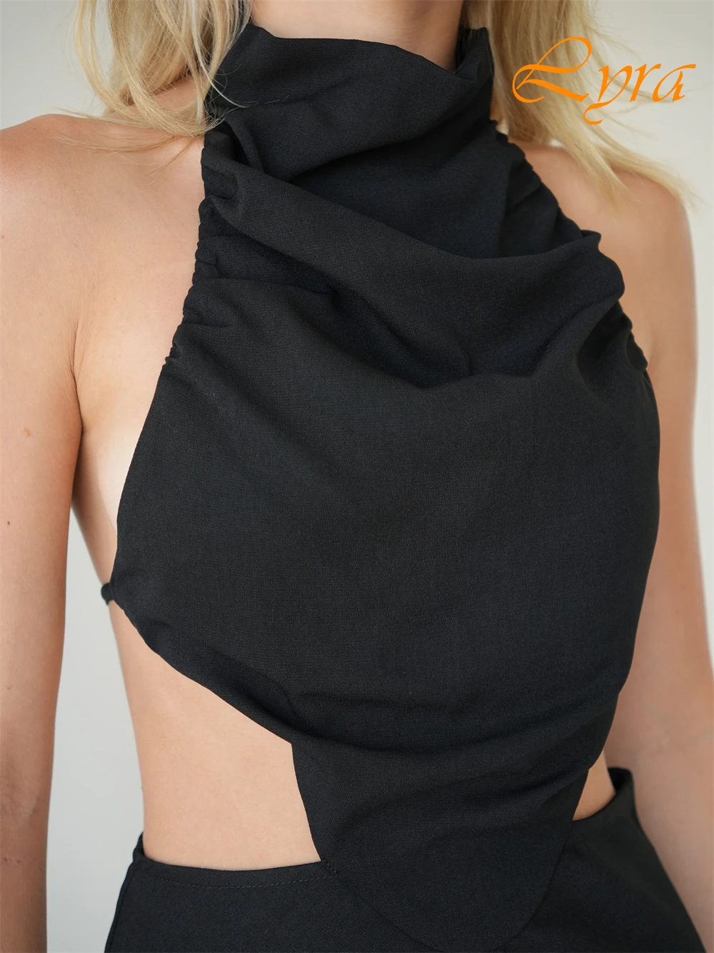 فستان سهرة كلاسيكي مخصص بياقة عالية من الجيرسيه، فساتين حفلة موسيقية رائعة مفتوحة الظهر، بدون أكمام، فساتين مناسبة خاصة