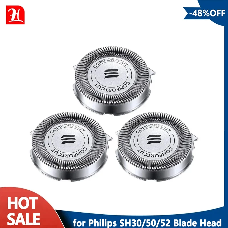 3PCS for Philips Electric Shaver 1000, 2000, 3000, 5000 Series Shaver Heads Replacement blades for SH30/50/52 razors