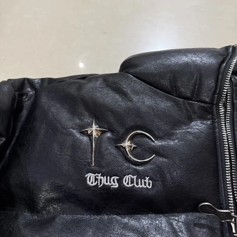 

THUG CLUB пальто водонепроницаемая антикожаная куртка на хлопковой подкладке зимняя черная, белая утолщенная теплая клубная куртка с хлопковой подкладкой