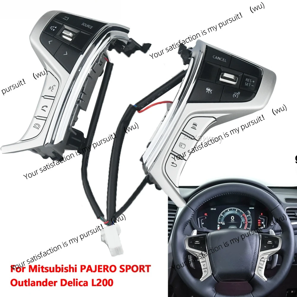For Mitsubishi Pajero SPORT 2015-2022 Outlander Delica L200 Cruise Switch, Steering Wheel, Multimedia Audio Buttons