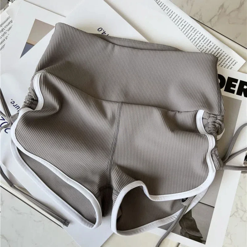 Sexy Sports Shorts for Women Summer New High Waist Contrast Patchwork Drawstring Y2K Hot Pants Casual Fashion Women Clothing