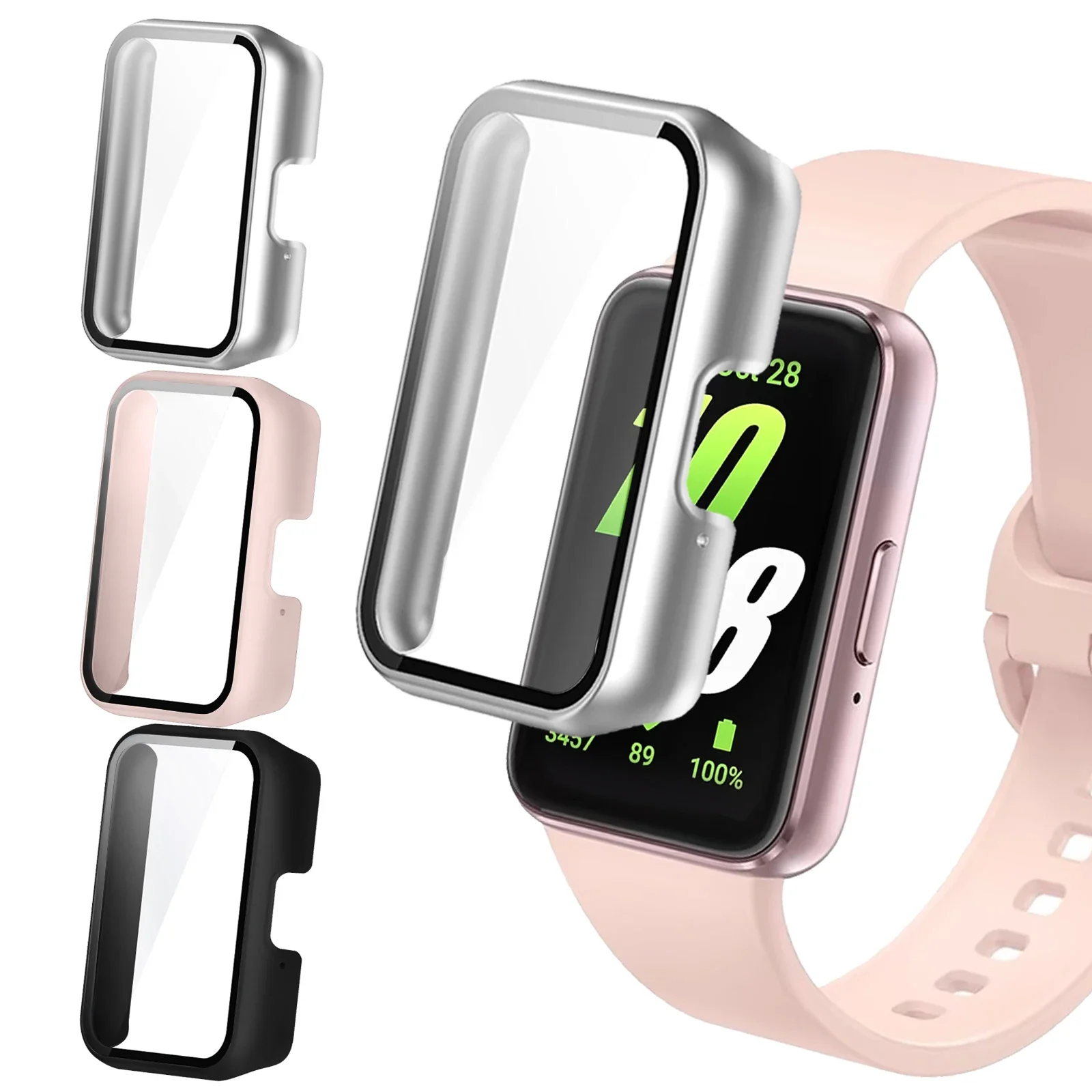 حافظة حماية للشاشة لهاتف سامسونج جالاكسي فيت 3 من الزجاج المقسى بغطاء حماية كامل لهاتف سامسونج جالاكسي فيت 3 #1