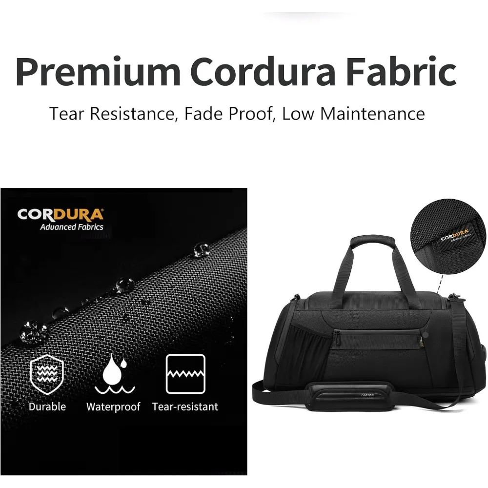 กระเป๋าเดินทางแบบดัฟเฟิลกันน้ำขนาด 40 ลิตรสำหรับผู้ชาย พร้อมช่องใส่รองเท้า เหมาะสำหรับการเดินทาง ฟิตเนส และกิจกรรมกลางแจ้ง