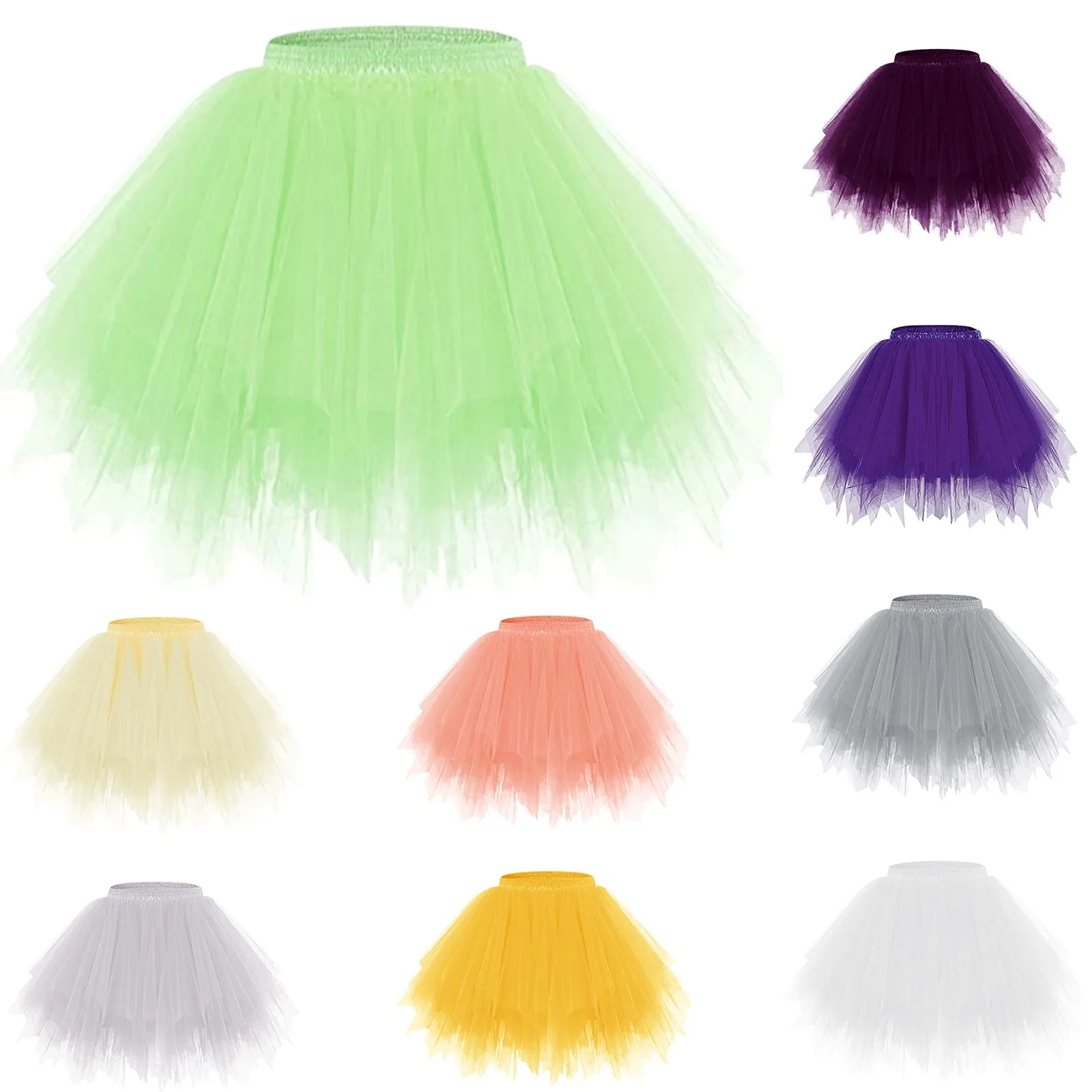 Elegant Candy color Gauze Skirts Women 2023 Autumn Winter High Waisted Dancing Short Pleated Skirt Party Costume Tutu Skirt