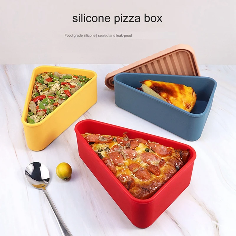 Pizza Leftover Storage Container,Reusable Pizza Slicone Container,Silicone Food Container