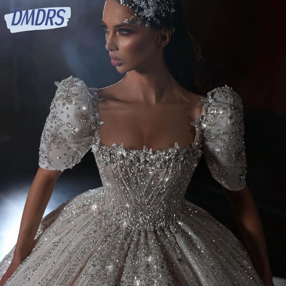 Luxury Crystal Ball Gown Wedding Dresses Exquisite Dress For Bride Shiny Princess Custom Made Bridal Gown Vestido De Novia