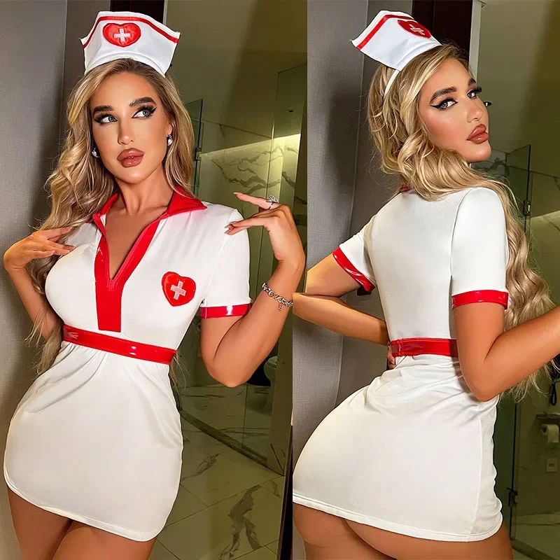 

Hot Sexy Nurse Roleplay Uniform Women Sexy Lingerie Nurse Sheer Dress Erotic Cosplay Outfits Halloween Costume Fancy Underwear