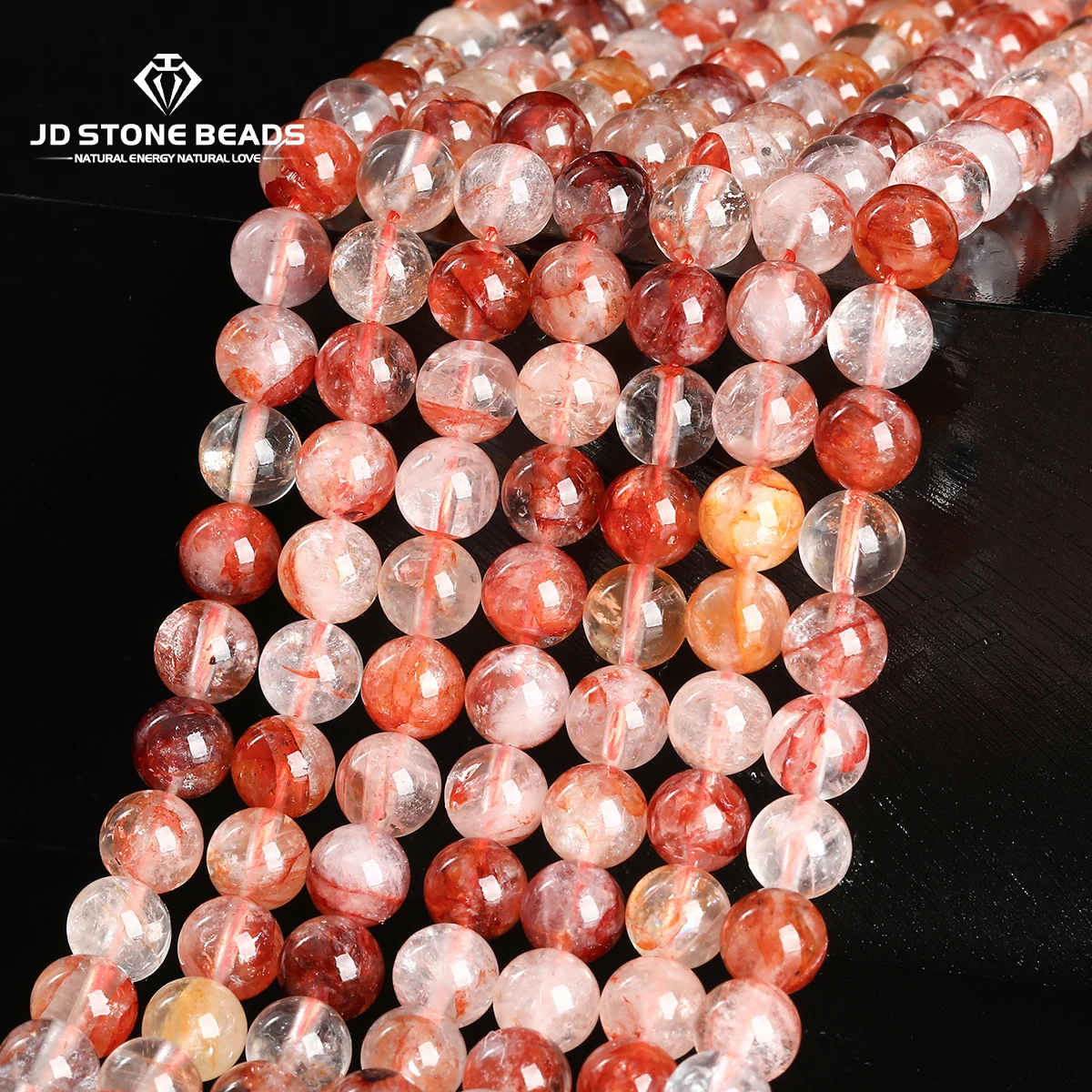 

7A Quality Natural Red Flower Quartz Bead Round Loose Spacer Stone Bead For Jewelry Making DIY Bracelet Necklace Accessory