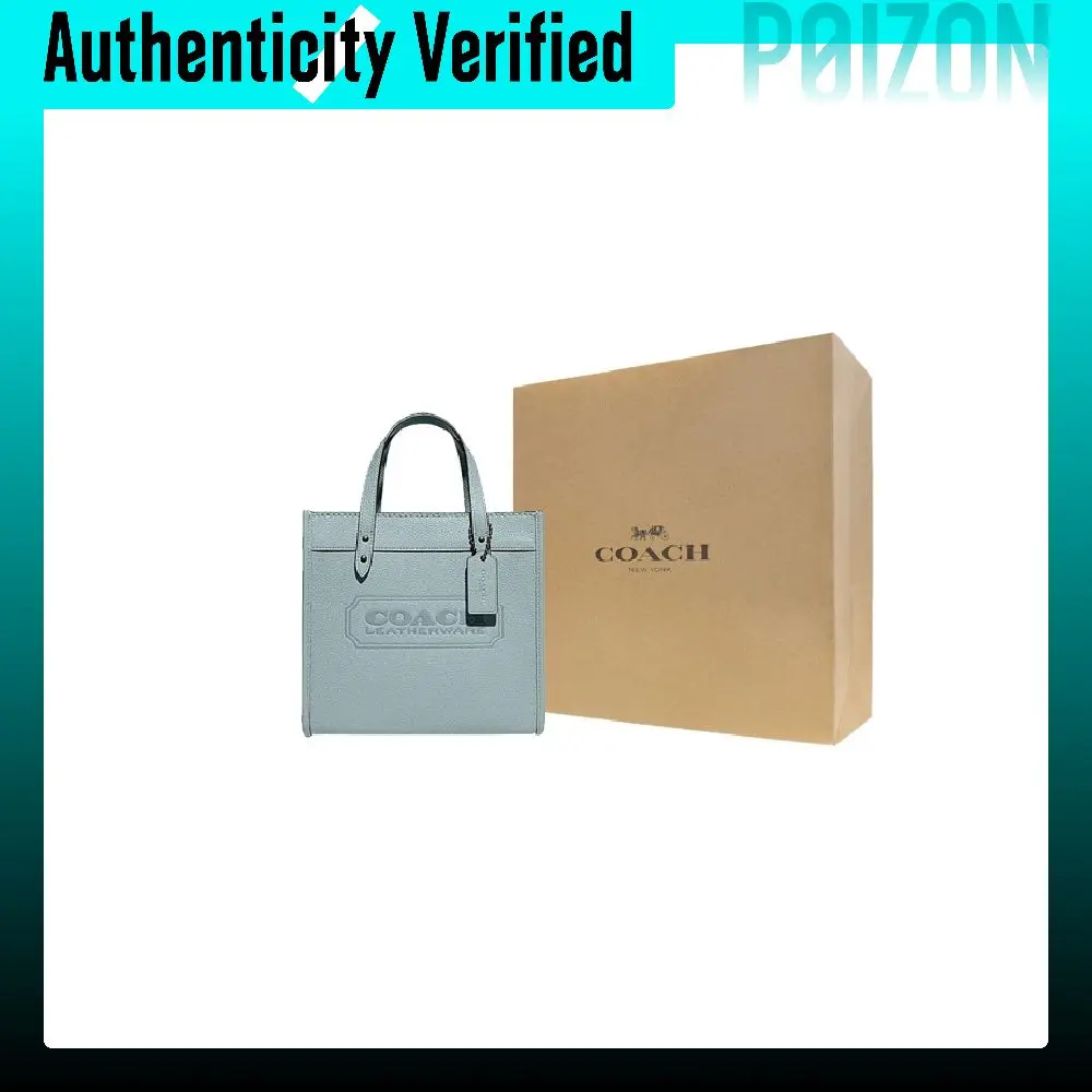 COACH Field Cow Leather Tote Bag, Shopping Bag, Handbag, Shoulder Bag, Crossbody Bag Small Women's Lake Water Blue CA089-V5AQU