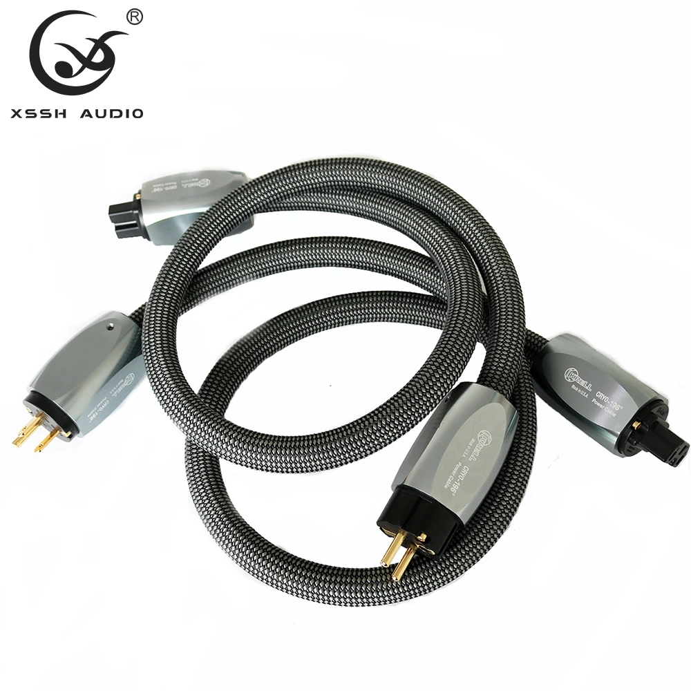 

Audio Line XSS Hifi Amplifier OFC Pure Copper Plated Gold Aluminium AC US EU Schuko IEC Plug CRYO-196℃ Power Cable Cord Wire