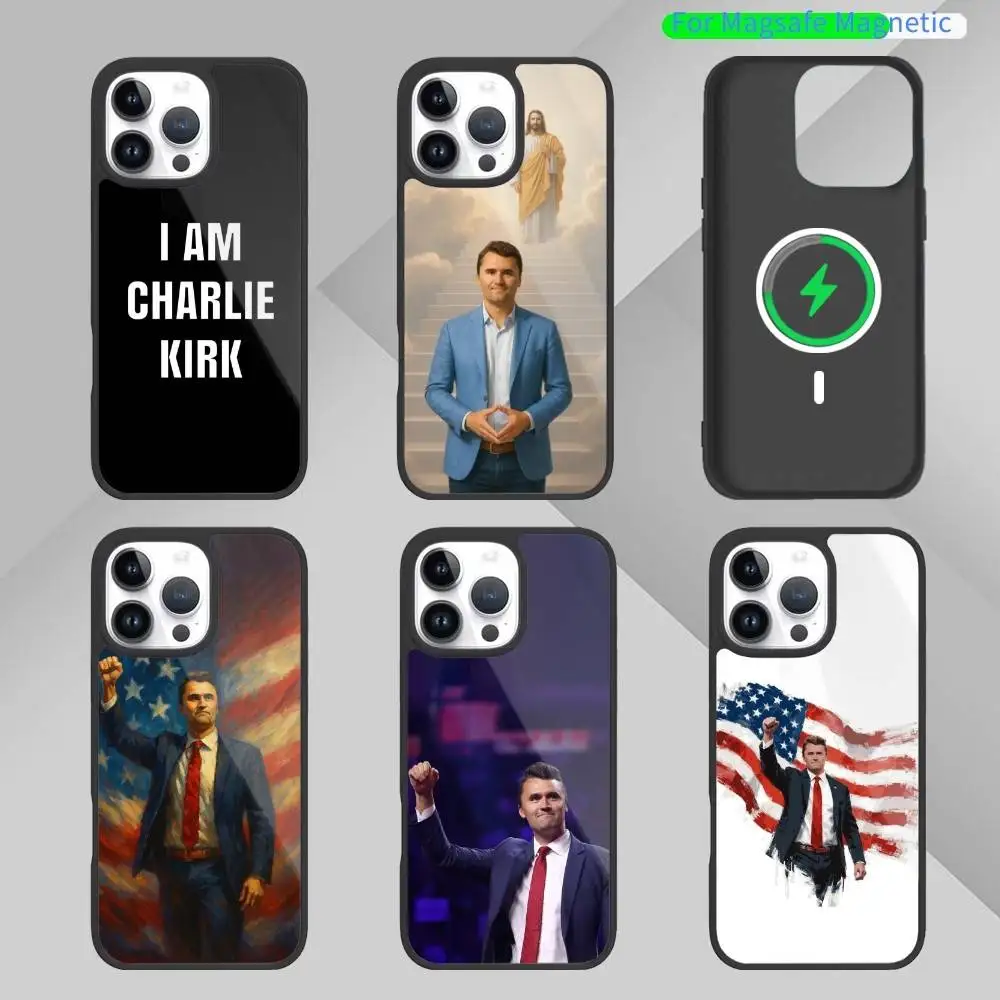 

Legends C-Charlie K-Kirk Phone Case For iPhone 17,16,15,14,13,Pro,Max,Plus,Magnetic For Magsafe Wireless Charging