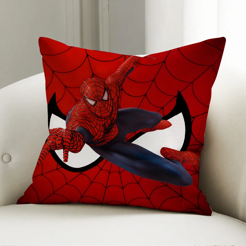 

Marvel Spiderman Pillow Cover Web Flying Pattern Decorative Cushion Sofa Bedroom Home Decor Superhero Gift
