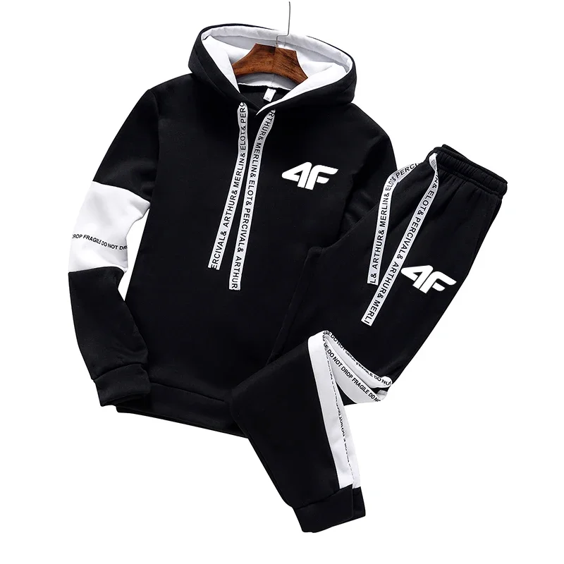 

Hot Sale Men's Tracksuit Hooded Long Sleeves Casual Sports Single Piece Sweatshirts And Daily Sweatpants Comfort Outdoor Jogging