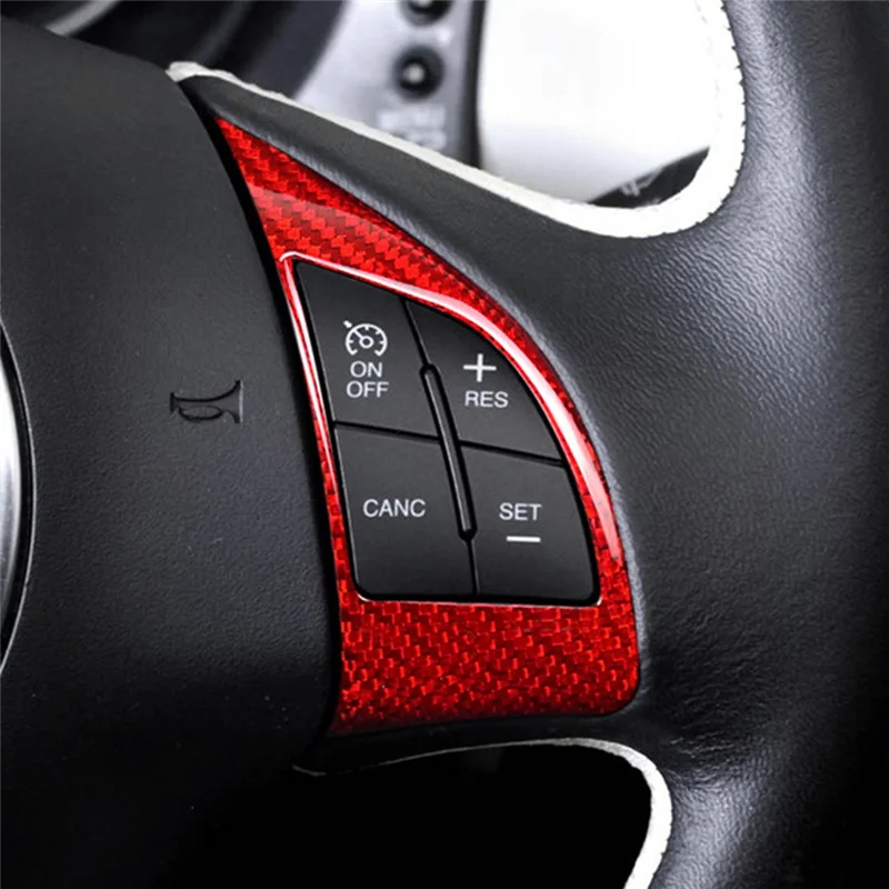 

Компактная наклейка из настоящего твердого углеродного волокна для Fiat 500 Abarth 595 2010-2015, кнопка рулевого колеса автомобиля, внутренняя отделка (B), аксессуары