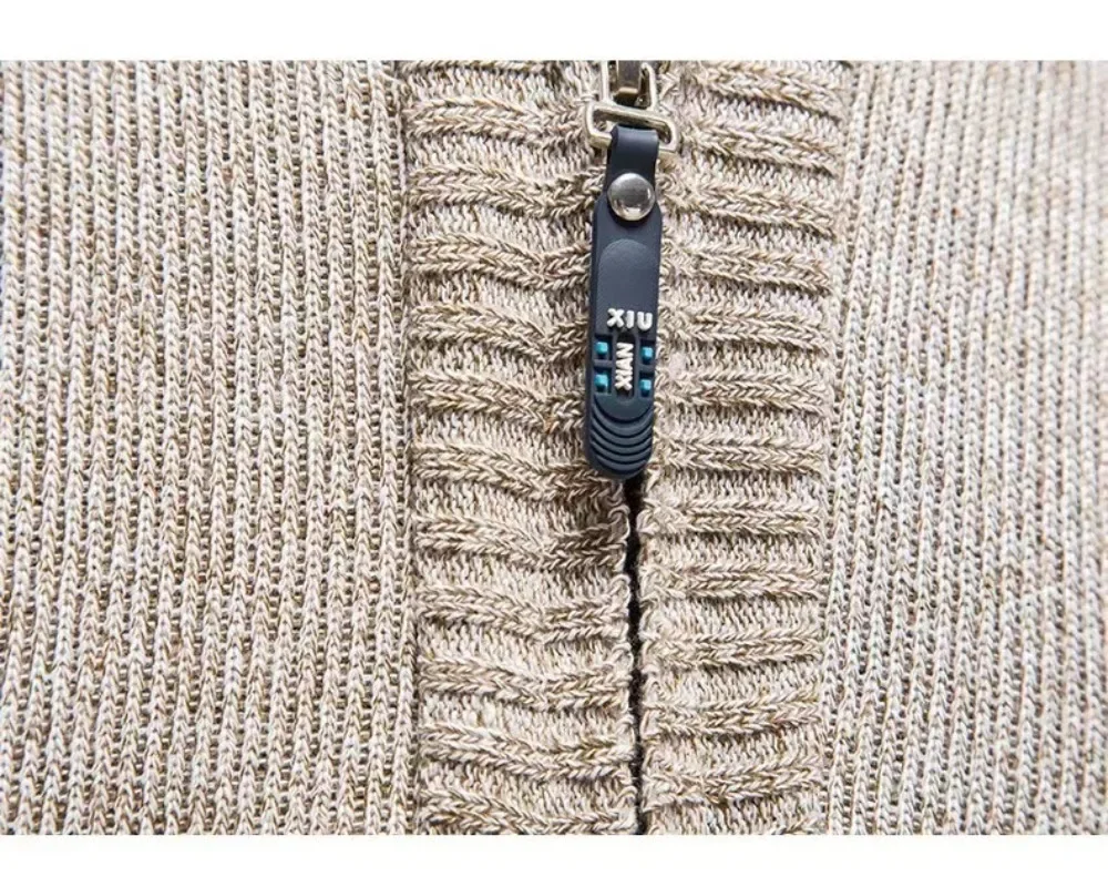 2024 autunno Pullover uomo maglione Cashmere Polo spesso coreano mezza cerniera camicetta fredda colletto alla coreana capispalla invernale di lusso