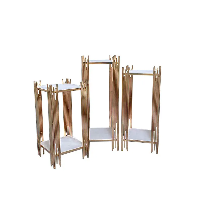 الفاخرة رومانسية الزفاف المشاركة ساحة طيدة كعكة كب كيك المشروبات الحلوى الجدول زهرة باقة الحرفية عرض حامل 3 قطعة