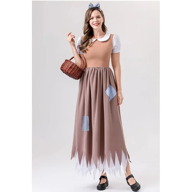 AD1 Хэллоуин Аниме Сказки Фантазия Принцесса Золушка Косплей Костюм Пурим Карнавал Девичник Пугало Необычные Платья5@rD~