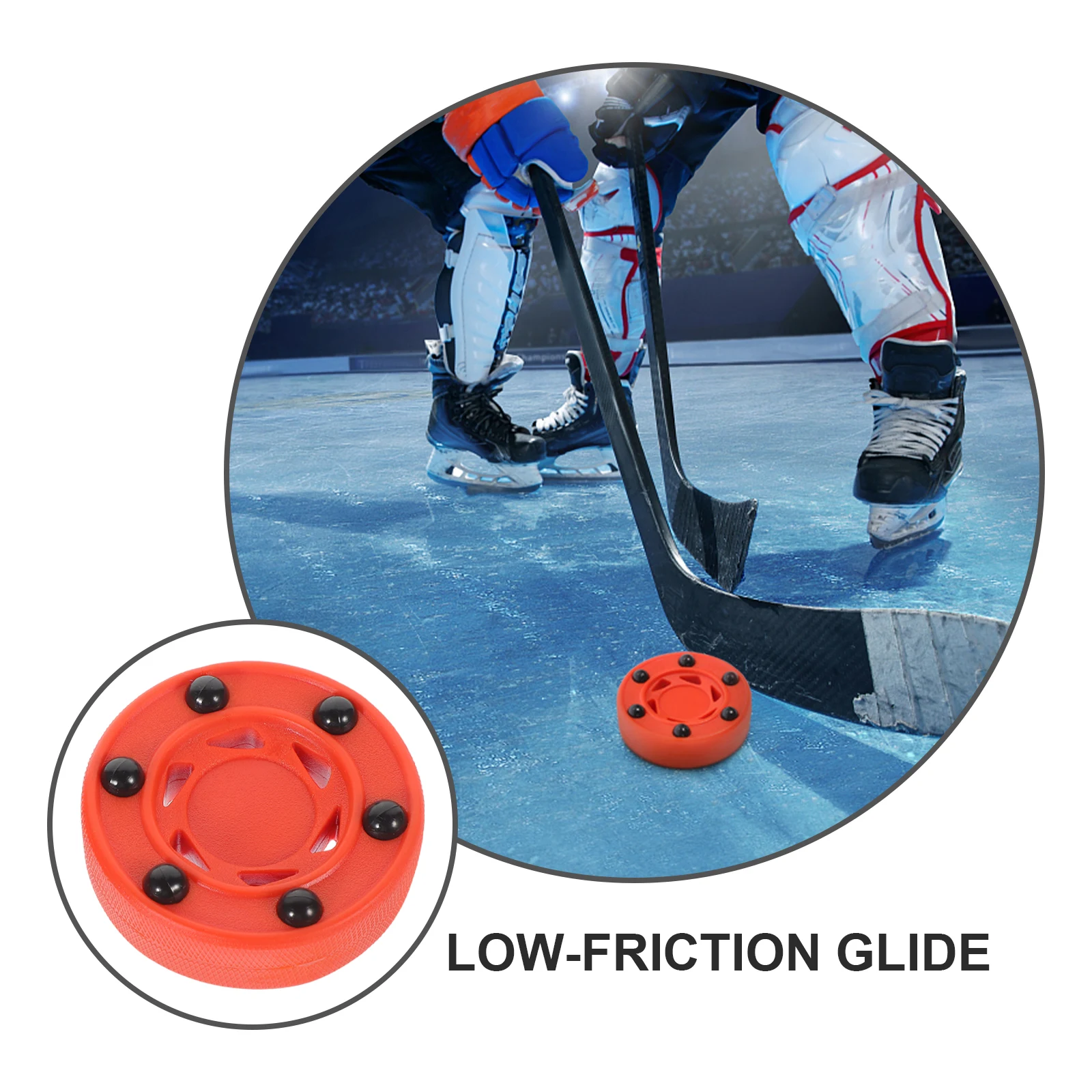 

2pcs Roller Hockey Puck Lightweight Shockproof Core High-Density Composite Low-Friction Glide for Smooth Surface
