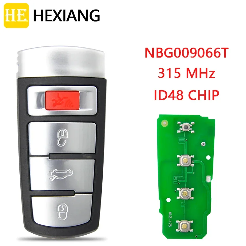 

HE Xiang Car Remote Key For VW Volkswagen PASSAT 2006-2013 CC 2009-2015 NBG009066T ID48 Chip 315MHz Replace Smart Card