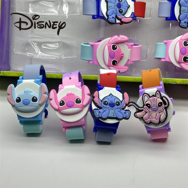 Stitch Disney Children\'s Electronic Watch Silicone Flip Bracelet Anime Figure Accessories Christmas Gifts for Children Toys