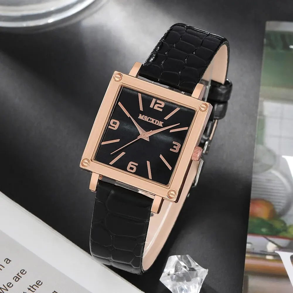 Female Fashion Watch Simple Leather Quartz Wristwatch Women Felt Underarm Bag Single Shoulder Bag Set Dress Clock Montre Femme