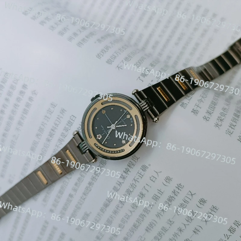 

Шанхайская часовая фабрика No. 2, кварцевые черные женские часы-браслет с драгоценными камнями и цветком, круглые, оригинальные, винтажные