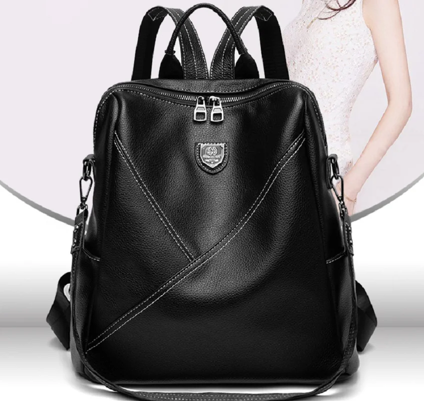 Women Fashion Luxury Large Capacity Shoulder Bags Totes School Bag Ladies Casual Backpack High Quality Soft Leather Backpacks