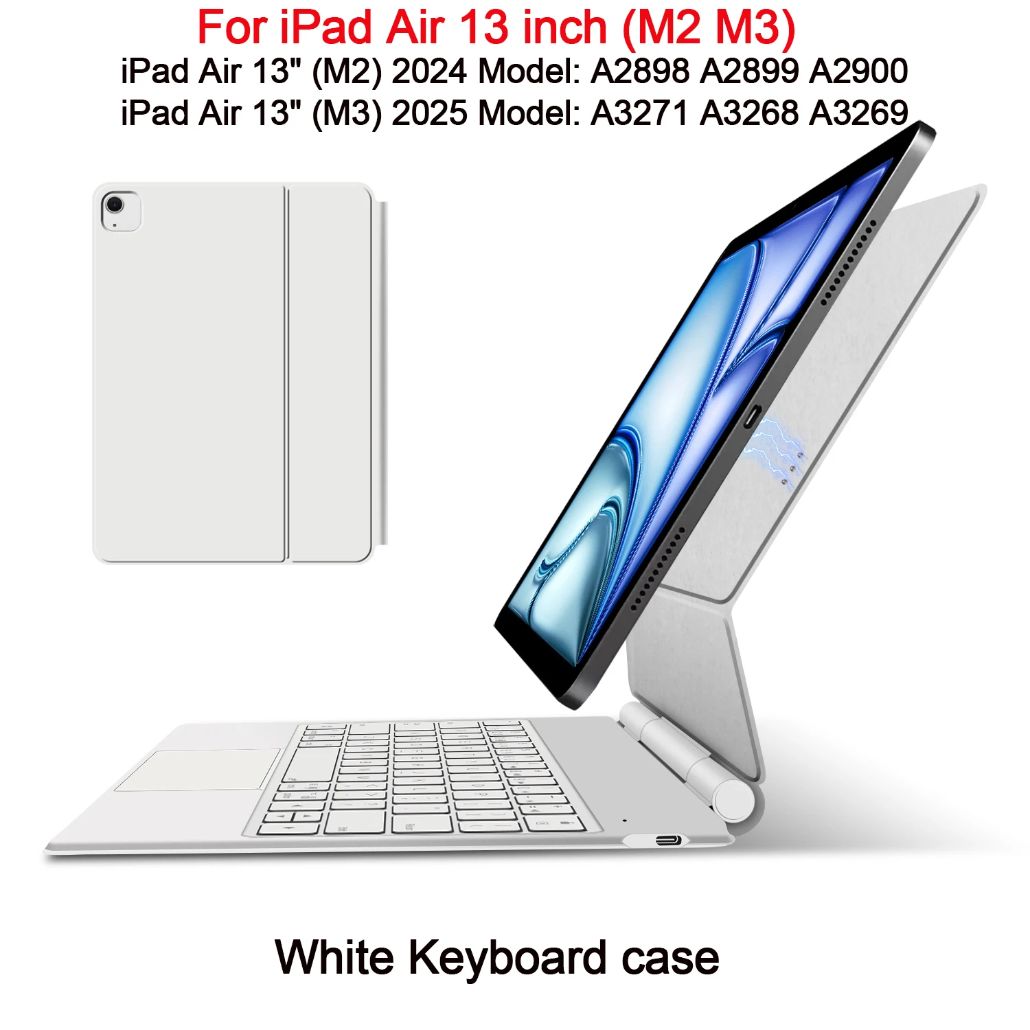 Pogo Pin Magic Keyboard Case voor iPad Pro 13 11 inch M5 M4 M2 Air 4e 5e 6e 7e generatie Air 11 13 "Smart Multi-Touch toetsenbord Cover