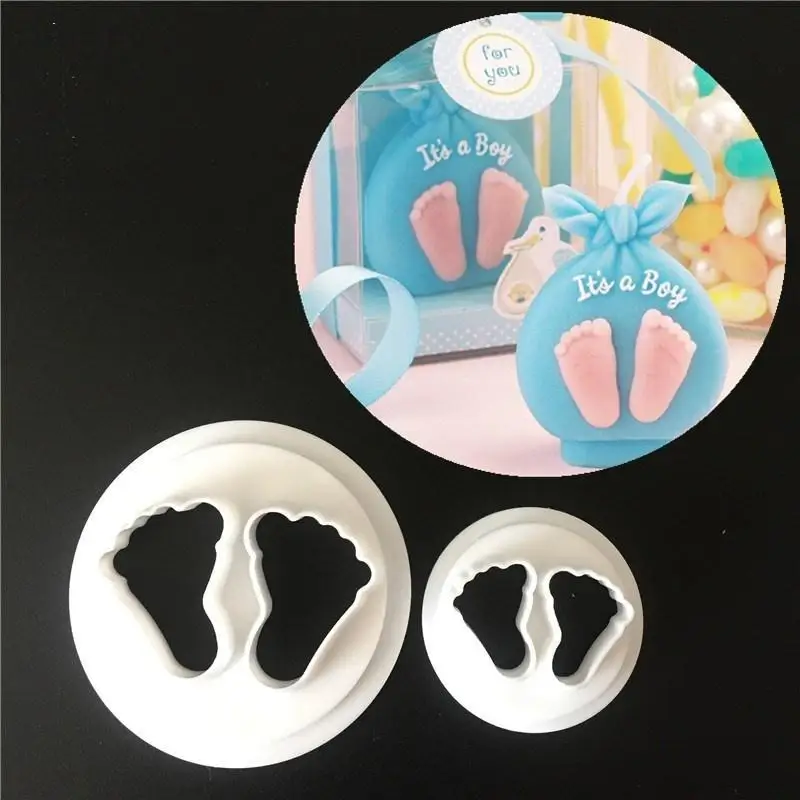 

2PCS Baby Feet Cookie Cutter DIY Easiest Foot Mold craft Cutting Baking Tools