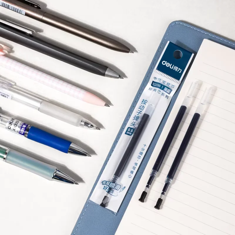 ديلي 20 قطعة/صندوق قابل للسحب جل عبوات أقلام 0.5 مللي متر أسود أزرق أحمر اللون الحبر استبدال حبر هلام القلم حقيبة واحدة التعبئة القرطاسية #4