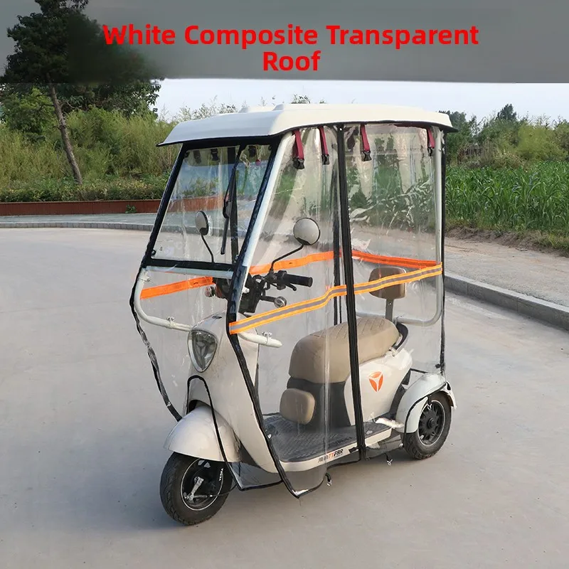

Thiened Roof Sunade Tricycle Full Closed Windproof Cold Proof Sun Protection Pavilion Special for Guanen A7