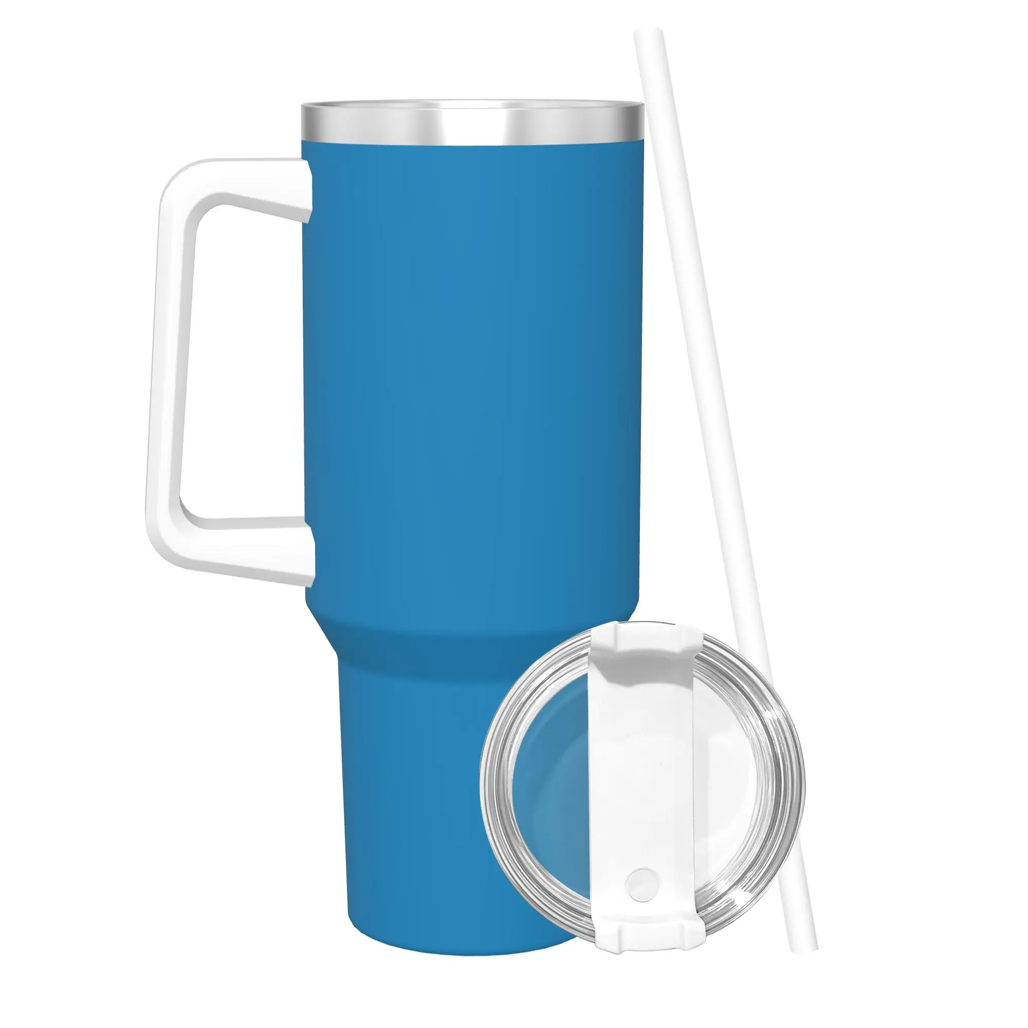 Stainless Steel Tumbler Cookie Monster Mouth Thermal Mug Blue Portable Cold and Hot Mugs Cup Driving Water Bottle
