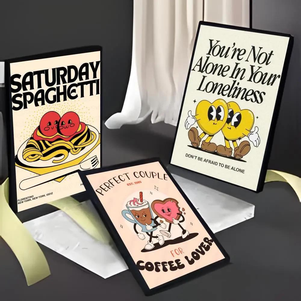 Retro pop cartoon food Poster American Film Mural Home Childrens Room Wall Decor Print