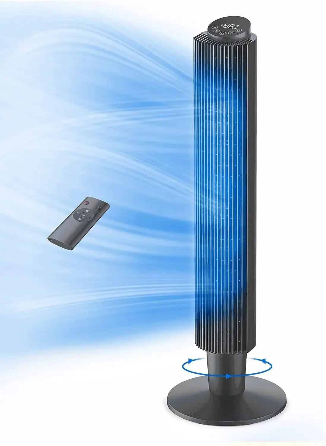 Башенный вентилятор с пультом дистанционного управления, 90 °   Осциллирующий тихий охлаждающий вентилятор, 42 или 36 дюймов, регулируемая по высоте, 5 скоростей, режим сна, 12 часов