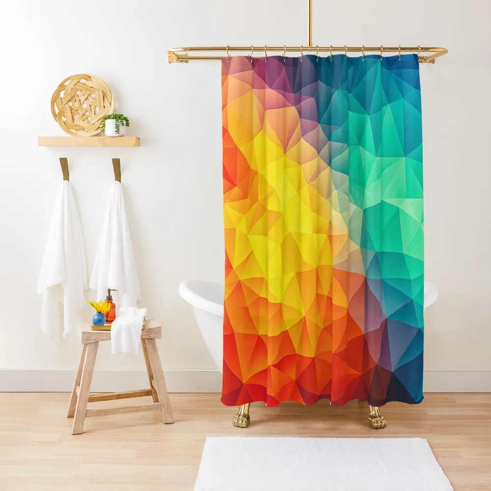 

Abstract Multi Color Cubizm Painting Shower Curtain Washable Waterproof Fabric Shower Anime Shower For Bathroom Curtain