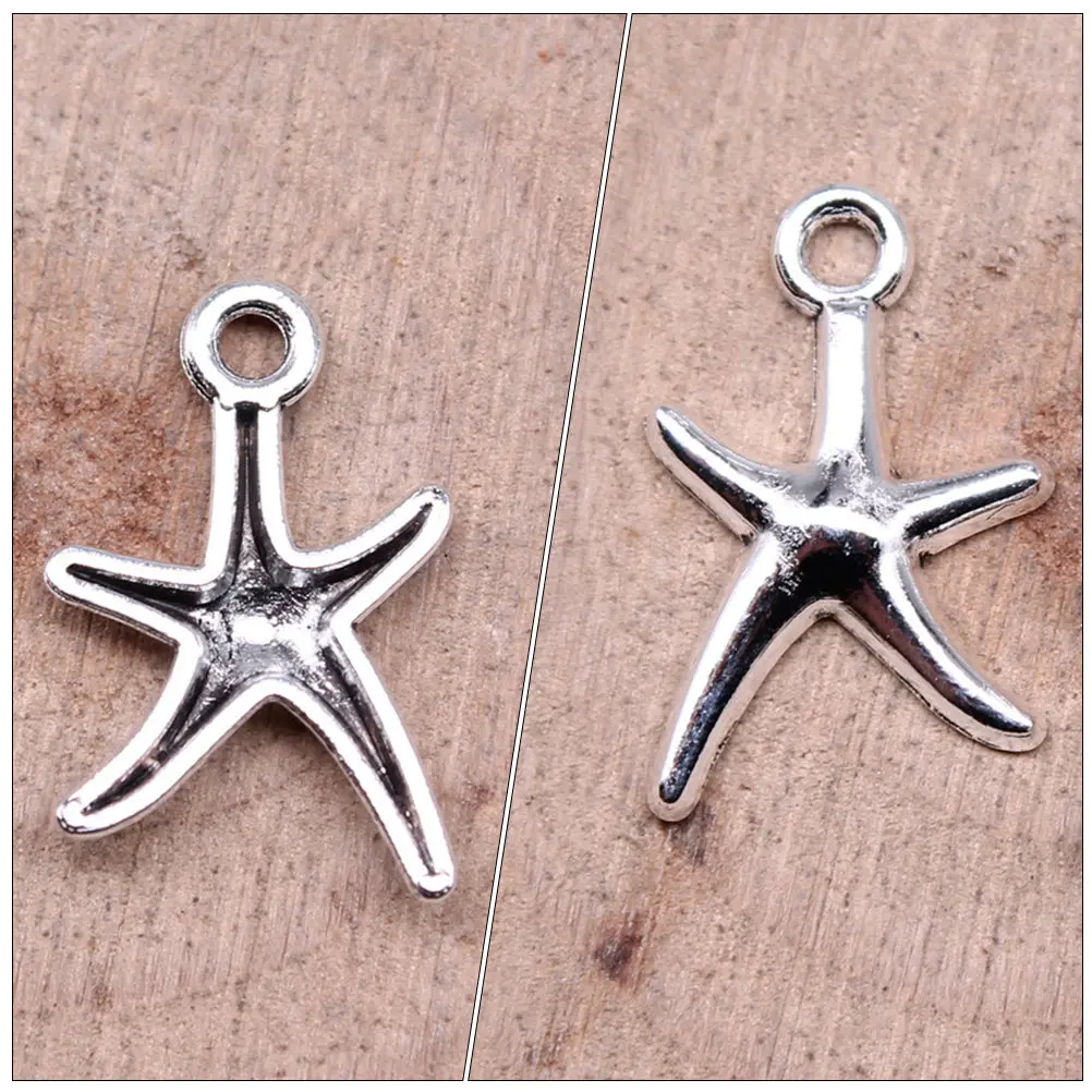 

300 шт. подвесок в виде морских звезд из сплава, набор для изготовления украшений своими руками, винтажные декоративные элементы, серебряные шармы