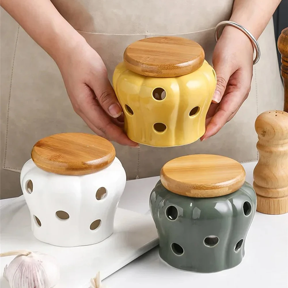 

1PC Exquisite Pumpkin Jar Ventilation Storage Jar Candy Box Garlic Ginger Dried Chili Pepper Storage Jars Ceramic Storage Jar