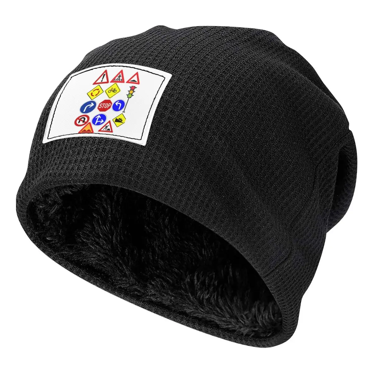 Traffic Signs 1 Men Women Adult Beanies Caps Fleece-Lined Bonnet Hat Warm Fashion Autumn Winter Outdoor Skullies Hats