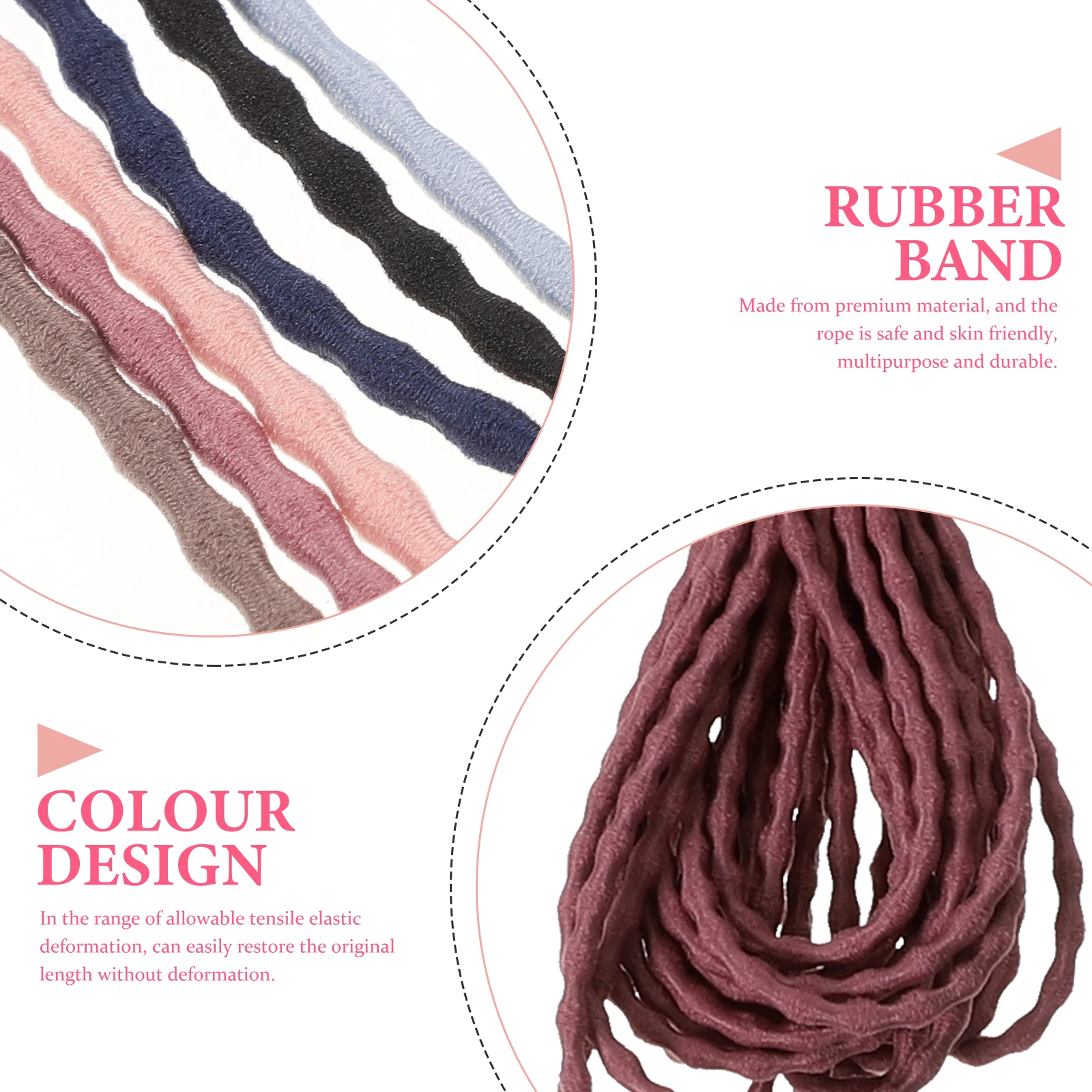 

6Pcs Stretchy Hair Ties Elastic Cord Colorful Bracelet String Beading Necklace Making Rope
