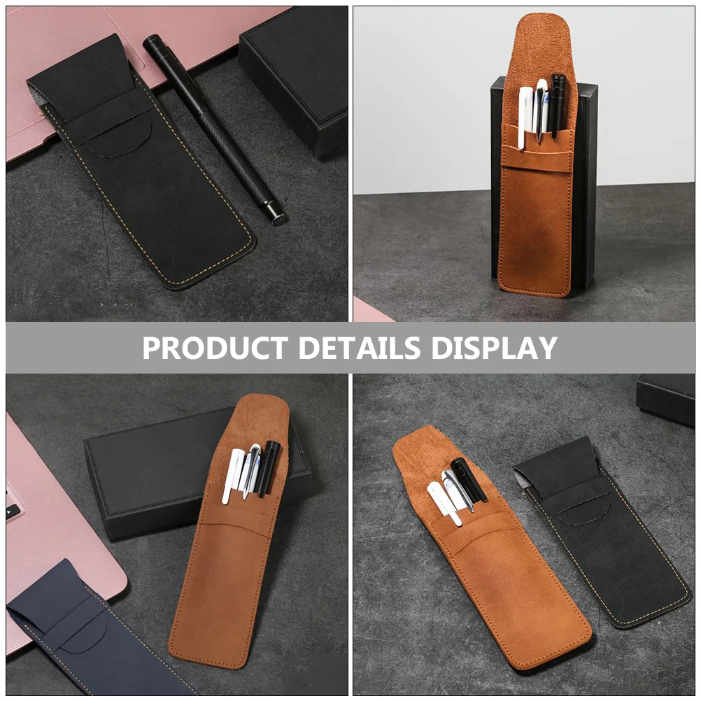 2 Pcs Pencil Case Protective Cover Bags For Packaging Decorative Sleeve Ballpoint Pens Two Holder Pu Fountain Man