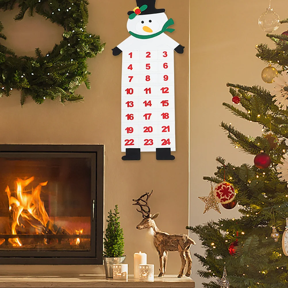 

Christmas Felt Calendar Wall Creative Happy Holiday Door Hanging Decoration Ornaments for Kids