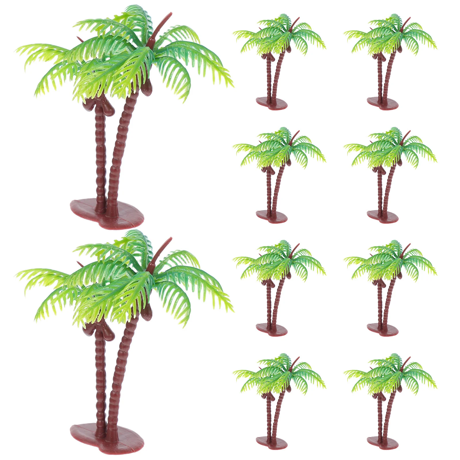 

10pcs Mini Fake Trees Realistic Artificial Coconut Tree For Photo Shoots Small Spaces Decor Railroad Scenery Tropical Plant