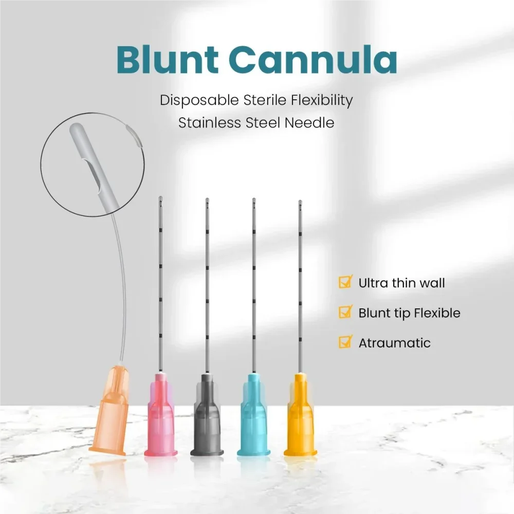 22g 50mm  Medical Disposable Sterile microcannula   Blunt Tip Micro Cannula Needle for Injectable Hyaluronic Acid Fillers