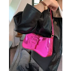 Borsa ascellare rosa Y2K portatile 2024 New Fashion Design Cool Girl una borsa a tracolla Trend Summer Smooth Surface PU Crossbody Bag