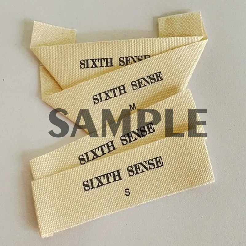 Washable Twill Cotton Label, Custom Brand Name, Organic Tags with Printing, Personalized Logo, 23040402