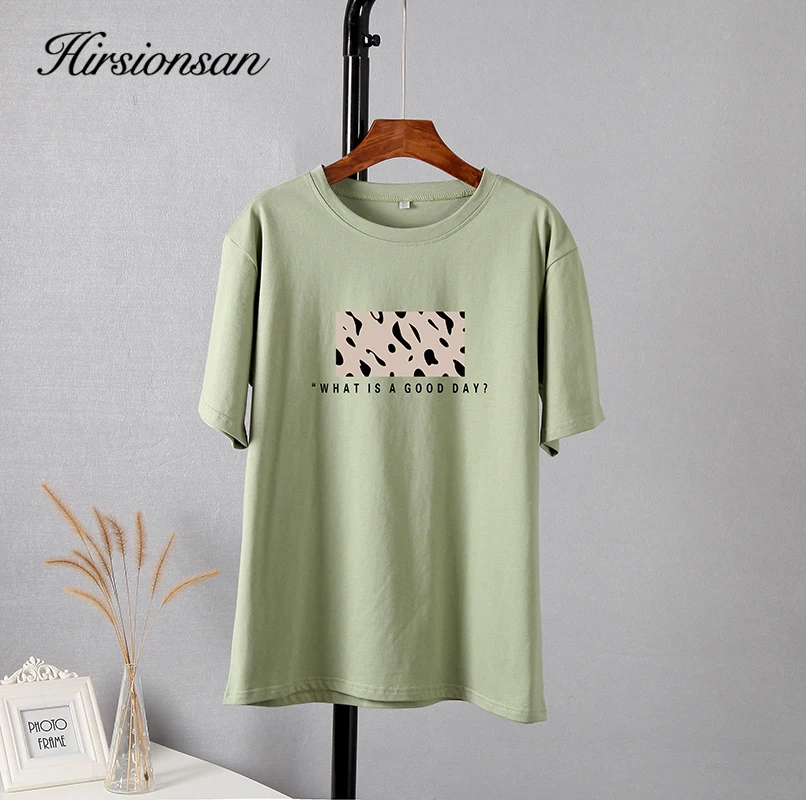 Hirsionsan Leopard Printed T Shirt Women 100% Cotton Oversized Gothic Graphic Female Soft Tops Harajuku Loose Cusual Tees Ladies