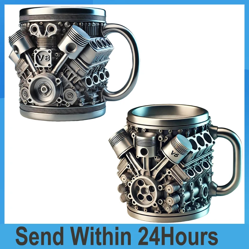 

Engines Stainless Steel Cup Handmade V8/6 Engines Coffee Cup For Car Enthusiasts Tea Mug For Home Or Office Unique 3D Gifts