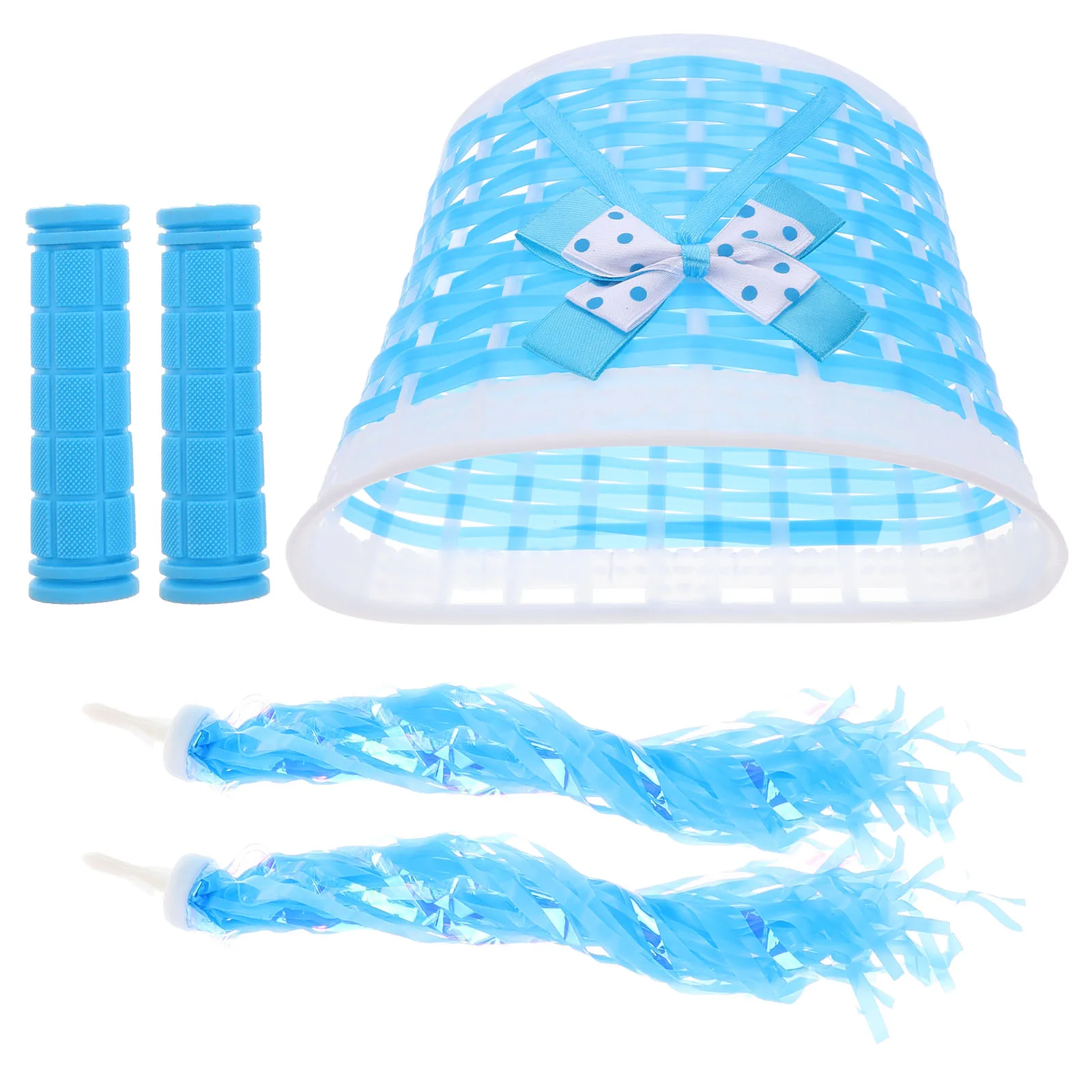 

1Set Bike Basket Handlebar Grip Streamers Kit Decorative Bicycle Accessories Bike Streamers for Tricycle