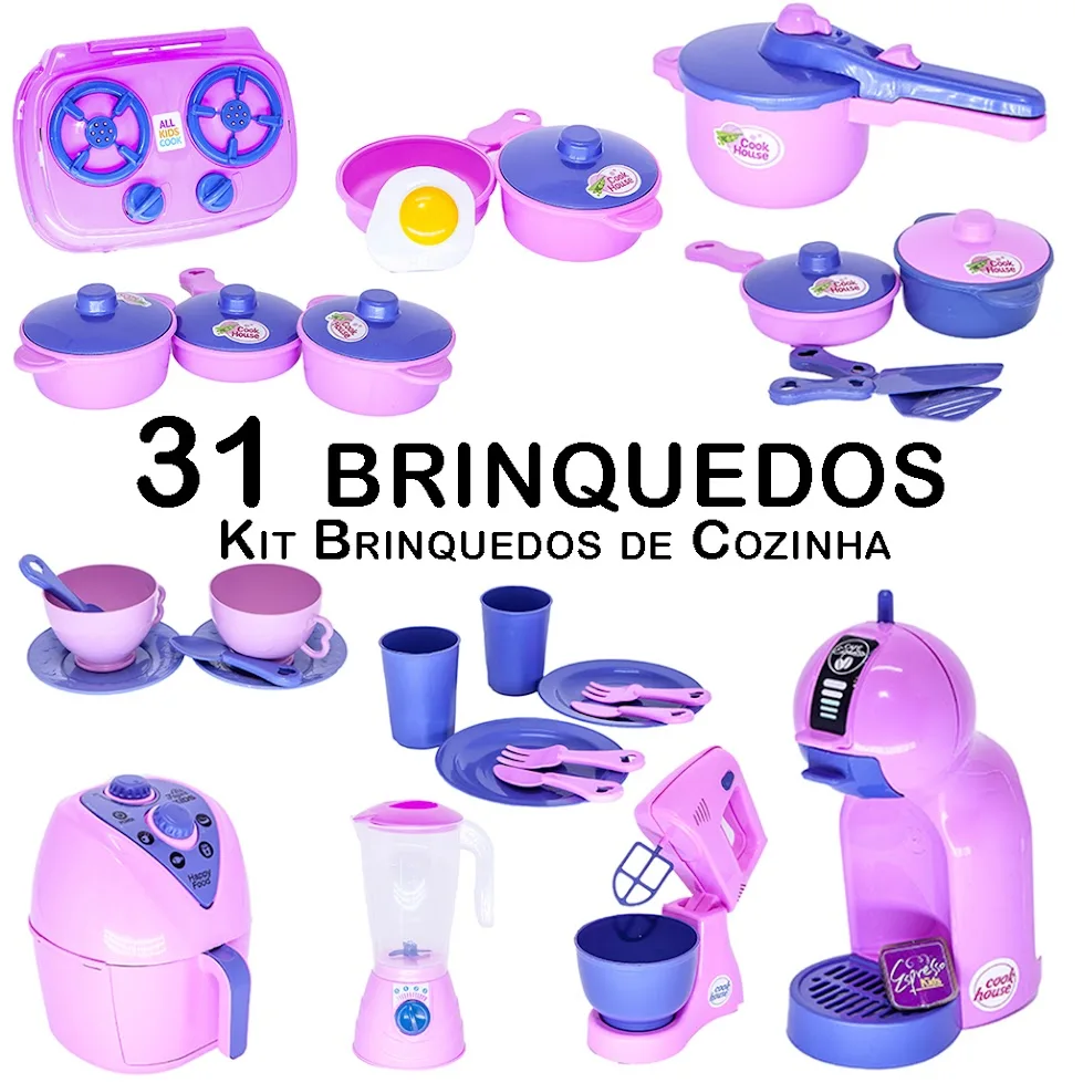 Children's Kitchen Electro Cookware Set Cup Plate 31 pc